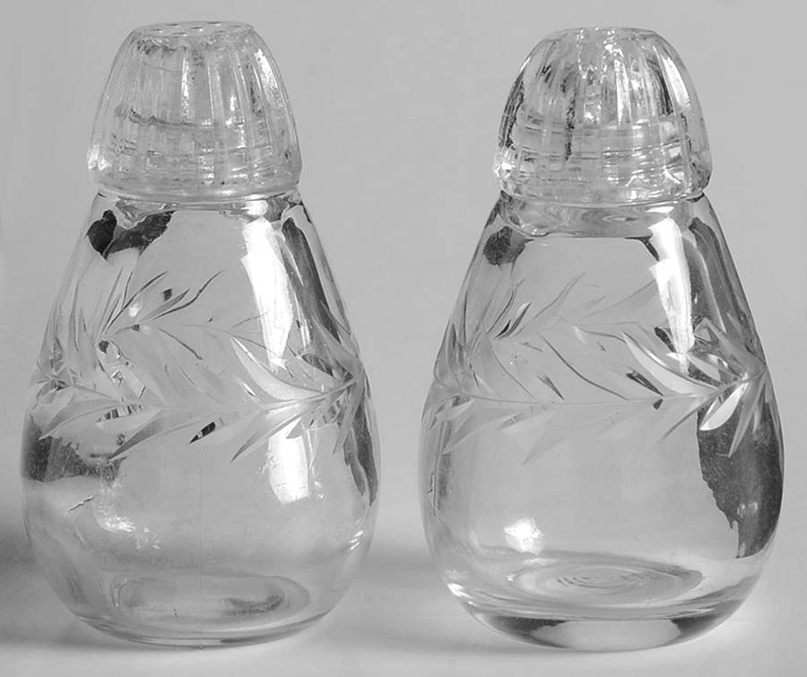 Holly Clear (Stem 6030) Shaker Set with Glass Lids by Fostoria-1