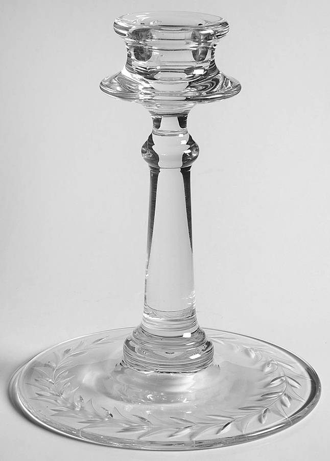 Holly Clear (Stem 6030) Tall Single Light Candlestick by Fostoria-1