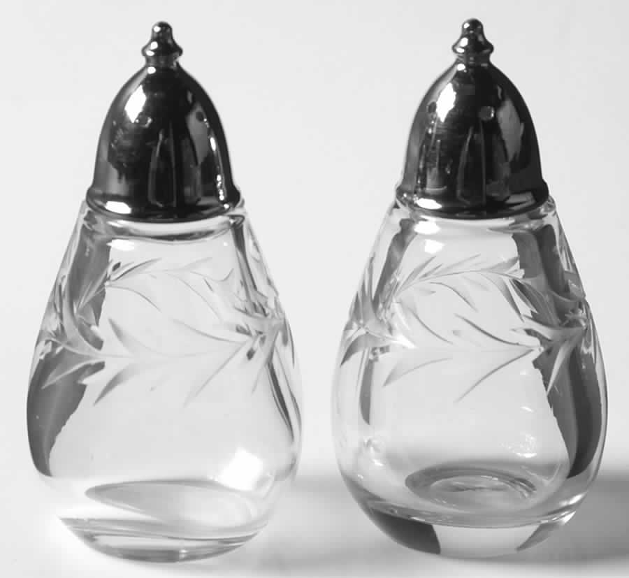 Holly Clear (Stem 6030) Shaker Set w/Metal Lids by Fostoria-1