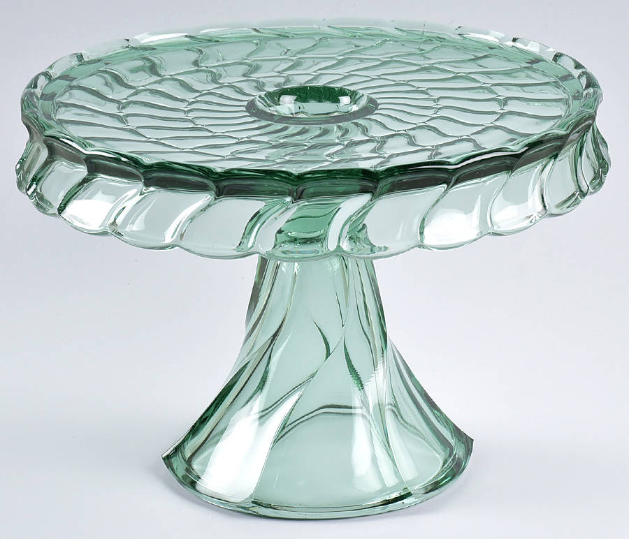 Jamestown Green Round Cake Stand by Fostoria-1