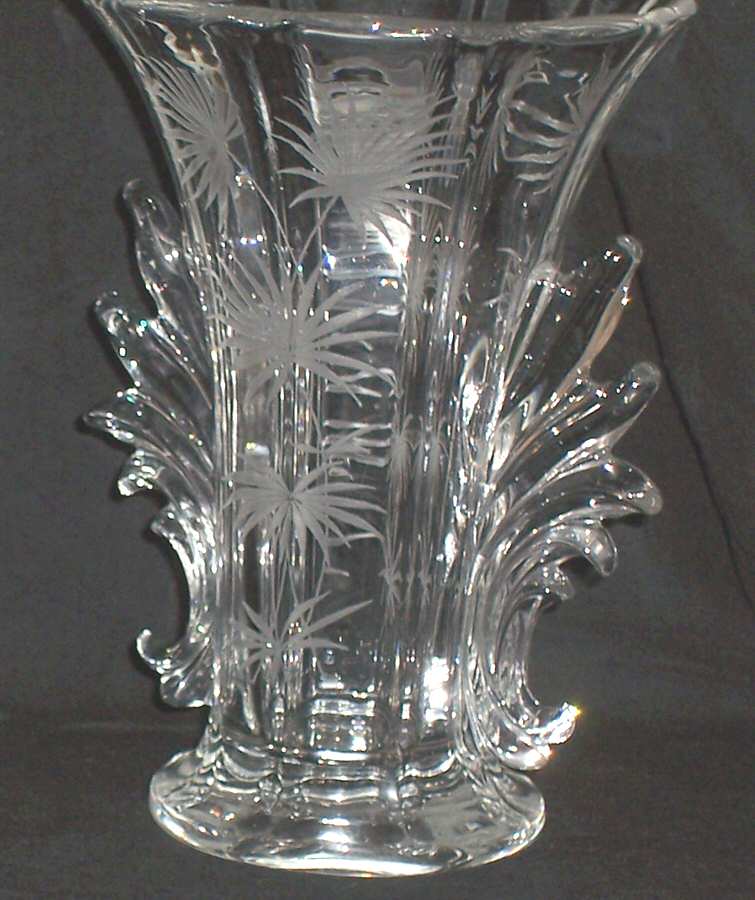 Lido Clear 8" Baroque Handled Flared Vase by Fostoria-1
