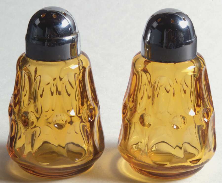 Mesa Amber Shaker Set w/Metal Lids by Fostoria-1