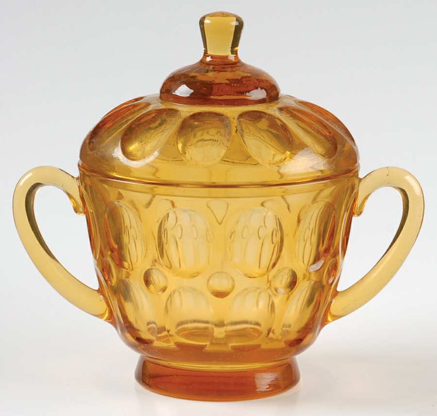 Mesa Amber Sugar Bowl & Lid by Fostoria-1