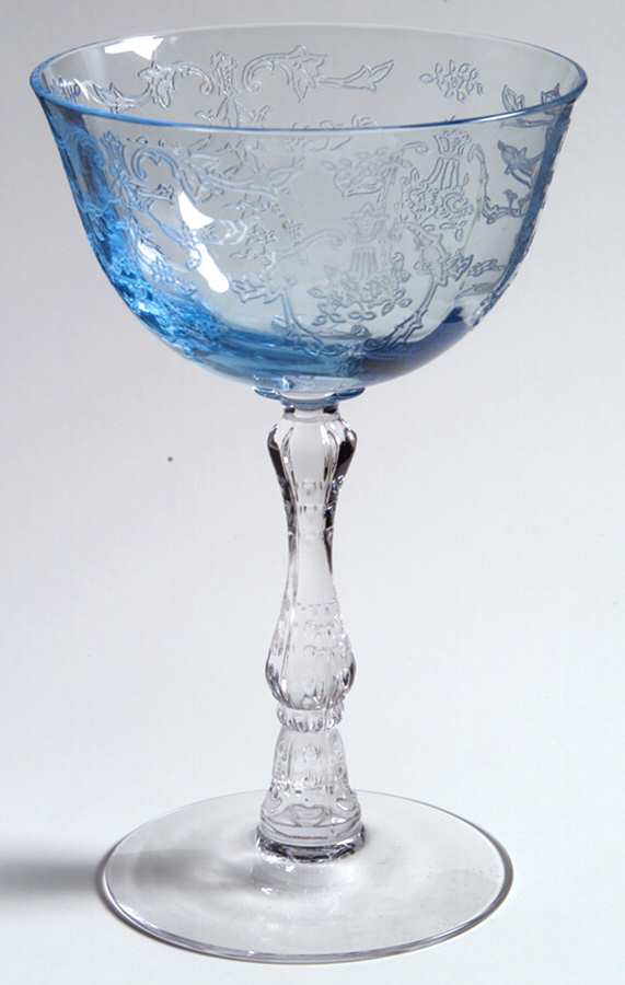 Navarre Blue Champagne/Tall Sherbet by Fostoria-1