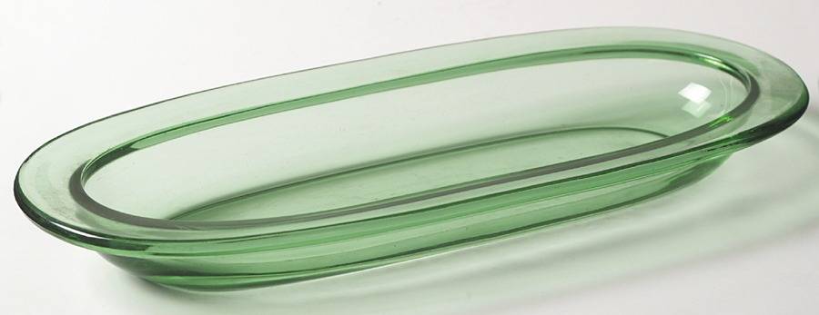 Pioneer Light Green 11" Oval Celery by Fostoria-1