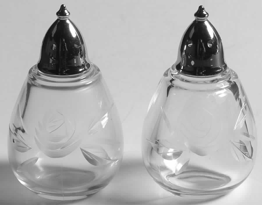 Rose Shaker Set w/Metal Lids by Fostoria-1