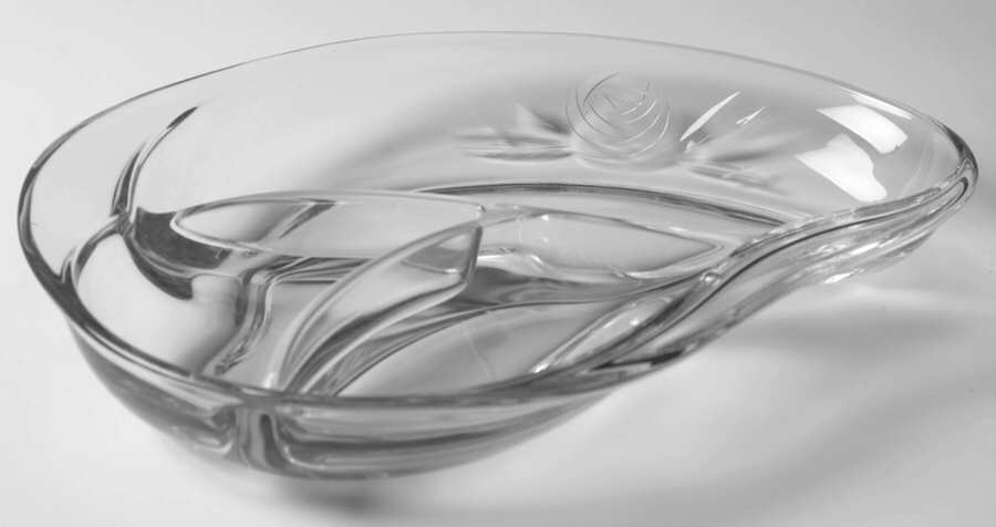 Rose 11" Crescent Shape 3 Part Relish by Fostoria-1