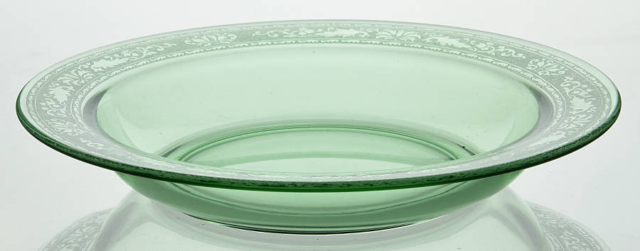 Royal Green Rim Soup Bowl by Fostoria-1