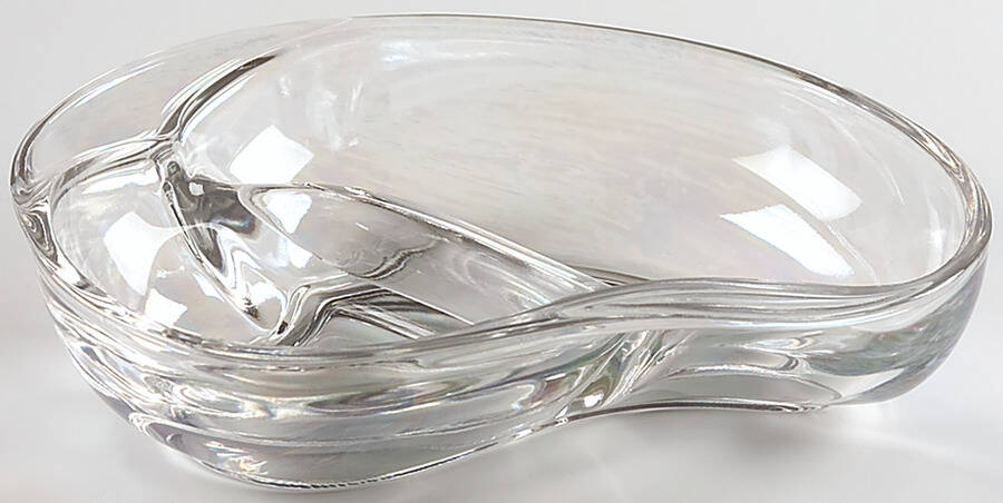 Shell Pearl 7" Crescent Shape 2 Part Relish by Fostoria-1