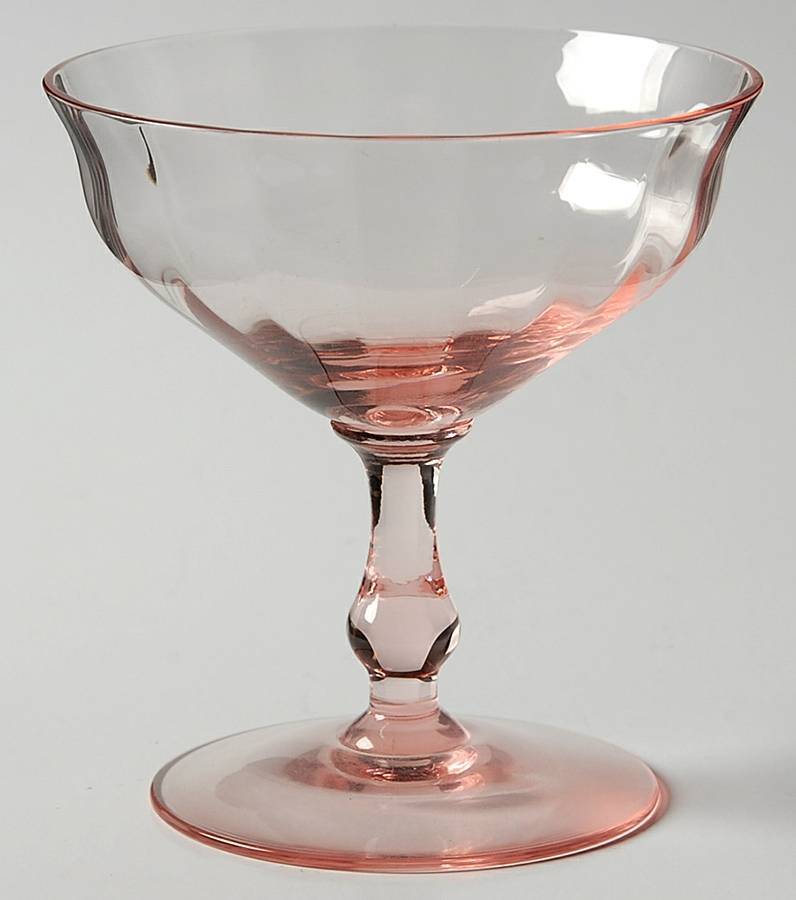FRY1-5-PINK (STRAIGHT OPTIC) Low Sherbet by Fry-1