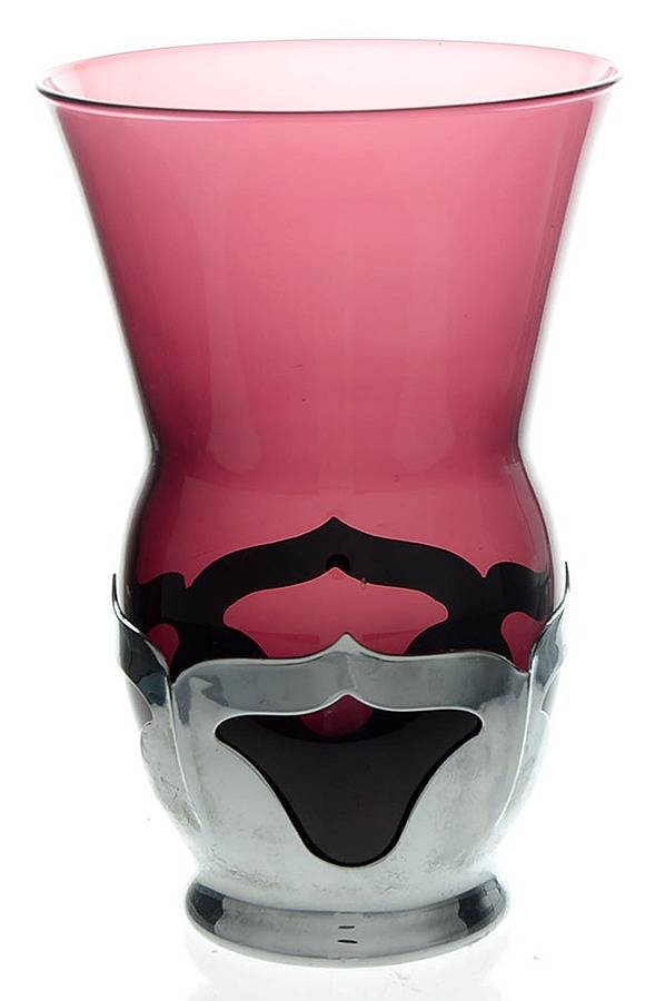Farber Crystal (Chrome) 12 Oz Amethyst Flat Tumbler by Farber Brothers-1