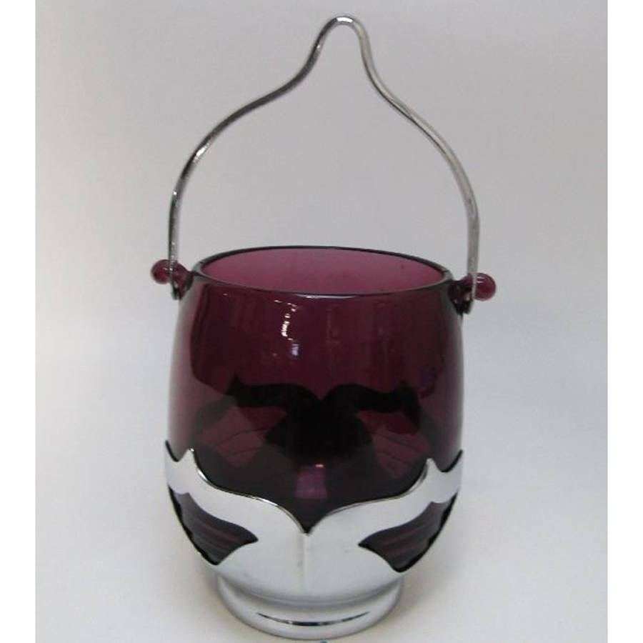 Farber Crystal (Chrome) Handled Ice Bucket by Farber Brothers-1