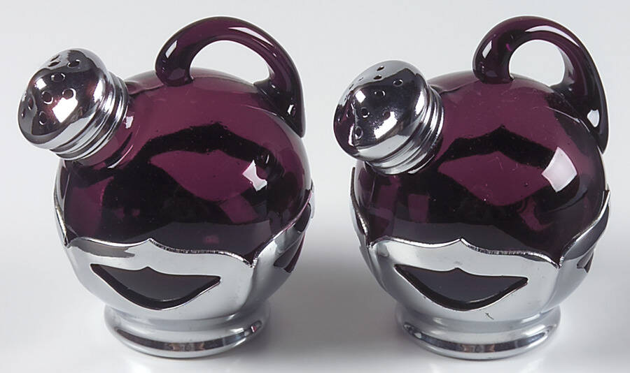Farber Crystal (Chrome) 5450 Amethyst Shaker Set with Lids by Farber Brothers-1