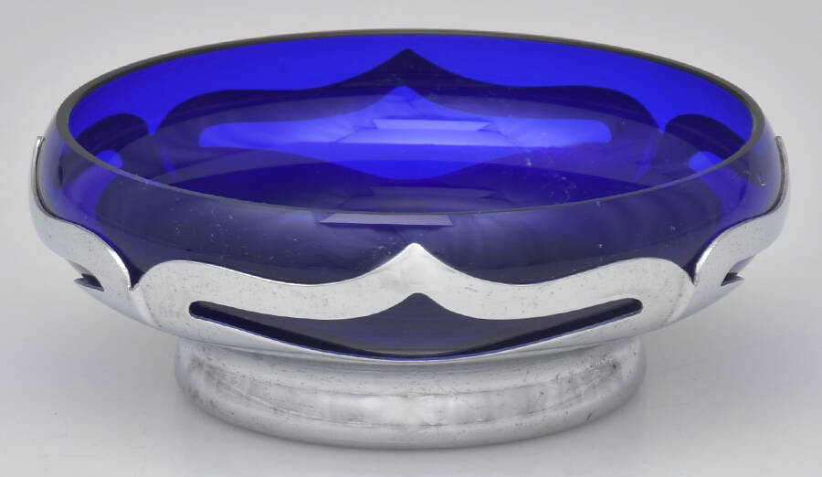 Farber Crystal (Chrome) Candy Dish No Lid by Farber Brothers-1