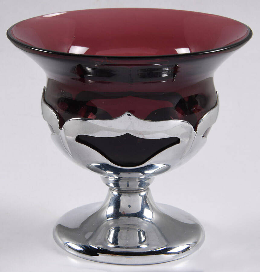 Farber Crystal (Chrome) Amethyst Low Sherbet by Farber Brothers-1