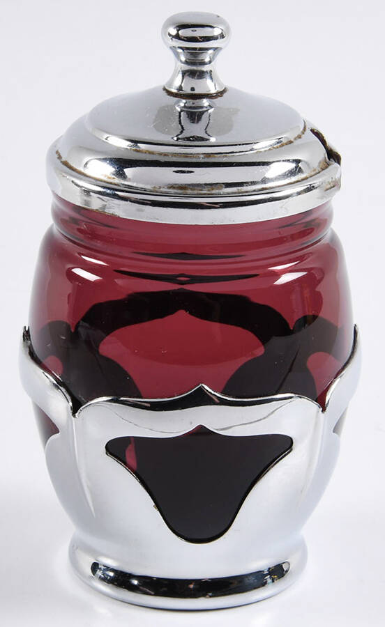 Farber Crystal (Chrome) Mustard & Lid by Farber Brothers-1