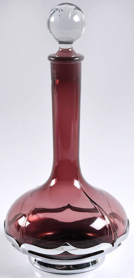 Farber Crystal (Chrome) Decanter & Stopper by Farber Brothers-1