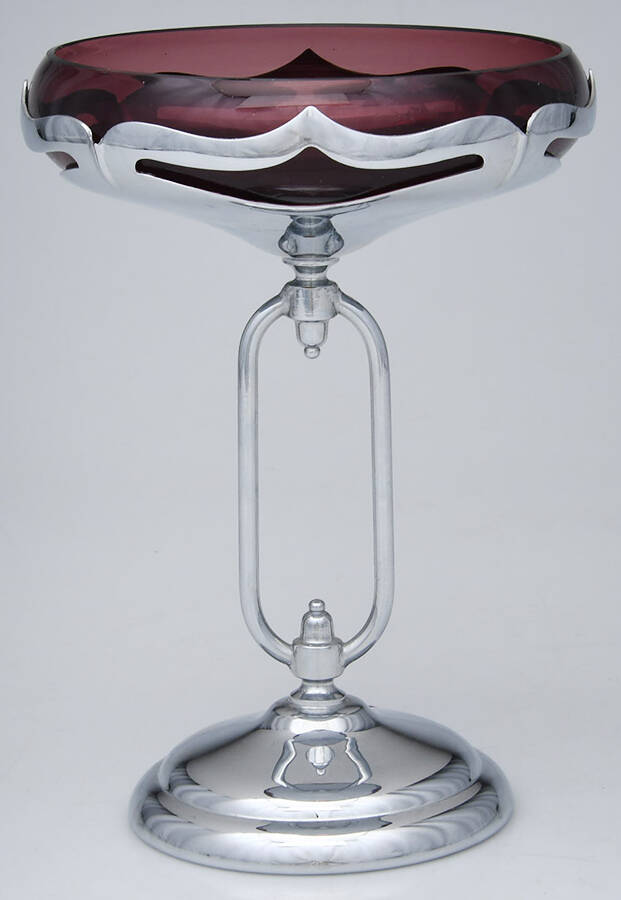 Farber Crystal (Chrome) Round Compote (Height X Width) by Farber Brothers-1
