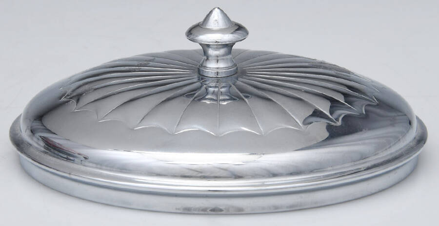 Farber Crystal (Chrome) Lid for Candy Dish by Farber Brothers-1