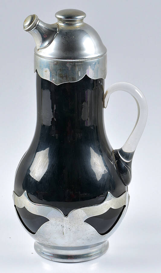 Farber Crystal (Chrome) Ebony Cocktail Pitcher by Farber Brothers-1