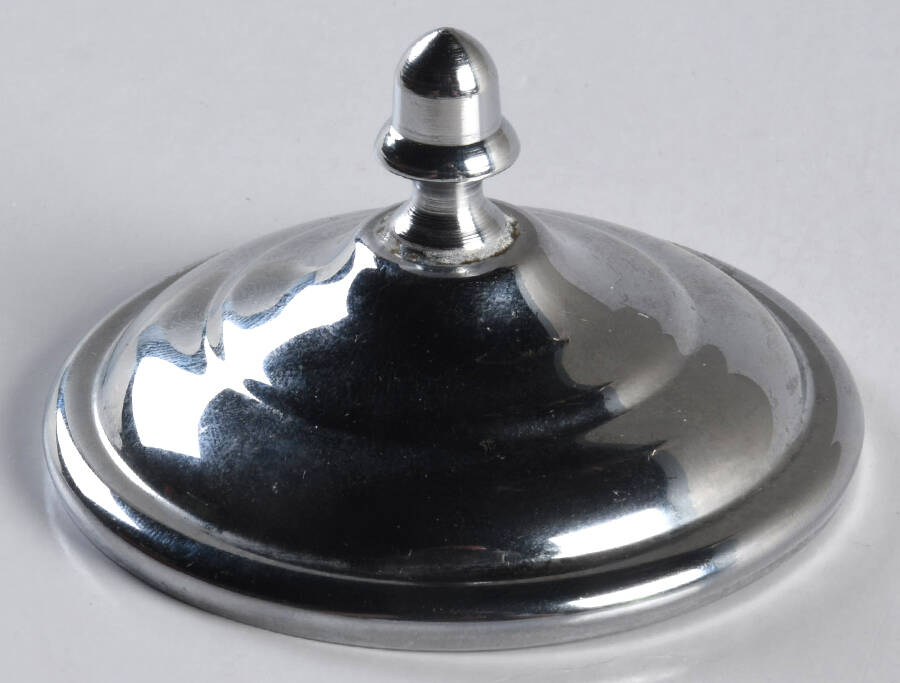 Farber Crystal (Chrome) Lid for Sugar Bowl by Farber Brothers-1