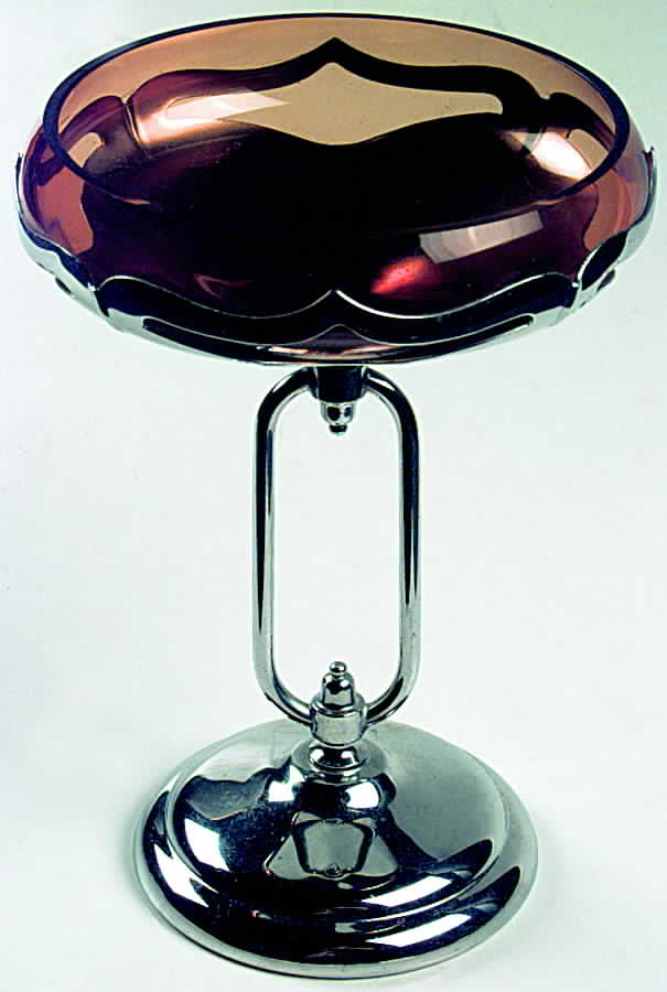 Farber Crystal (Chrome) Round Compote (Height X Width) by Farber Brothers-1