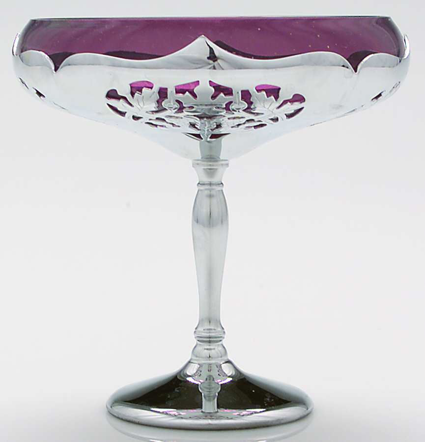 Farber Crystal (Chrome) Round Compote (Height X Width) by Farber Brothers-1