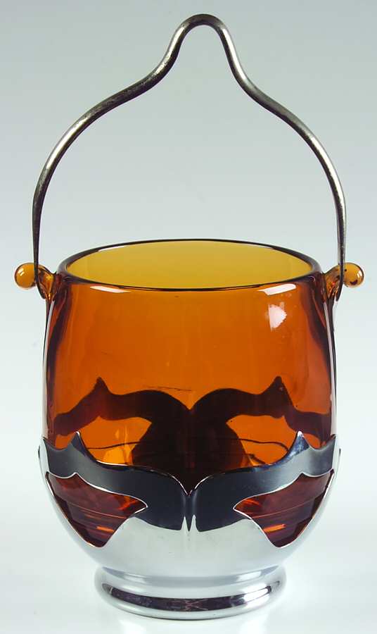 Farber Crystal (Chrome) Ice Bucket with Detachable Handle by Farber Brothers-1