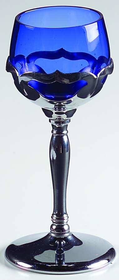 Farber Crystal (Chrome) Royal Blue Liquor Cocktail by Farber Brothers-1
