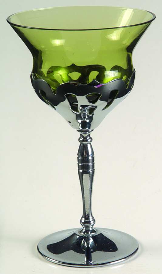 Farber Crystal (Chrome) Forest Green Liquor Cocktail by Farber Brothers-1