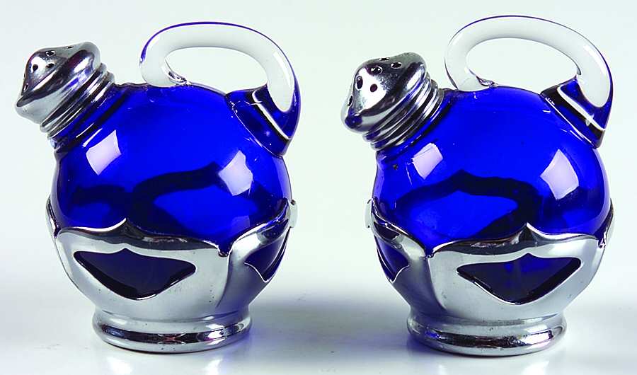 Farber Crystal (Chrome) 5450 Cobalt Shaker Set with Lids by Farber Brothers-1