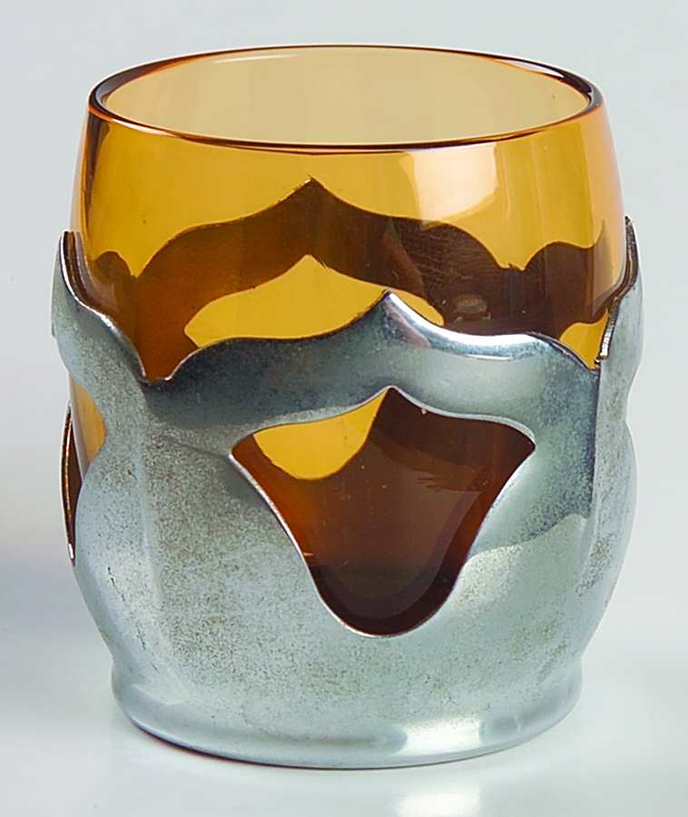 Farber Crystal (Chrome) Amber Shot Glass by Farber Brothers-1