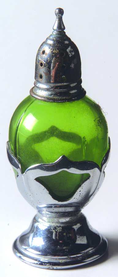 Farber Crystal (Chrome) 5712 Green Shaker with Lid by Farber Brothers-1