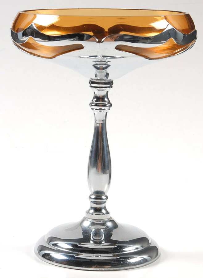 Farber Crystal (Chrome) Round Compote (Height X Width) by Farber Brothers-1