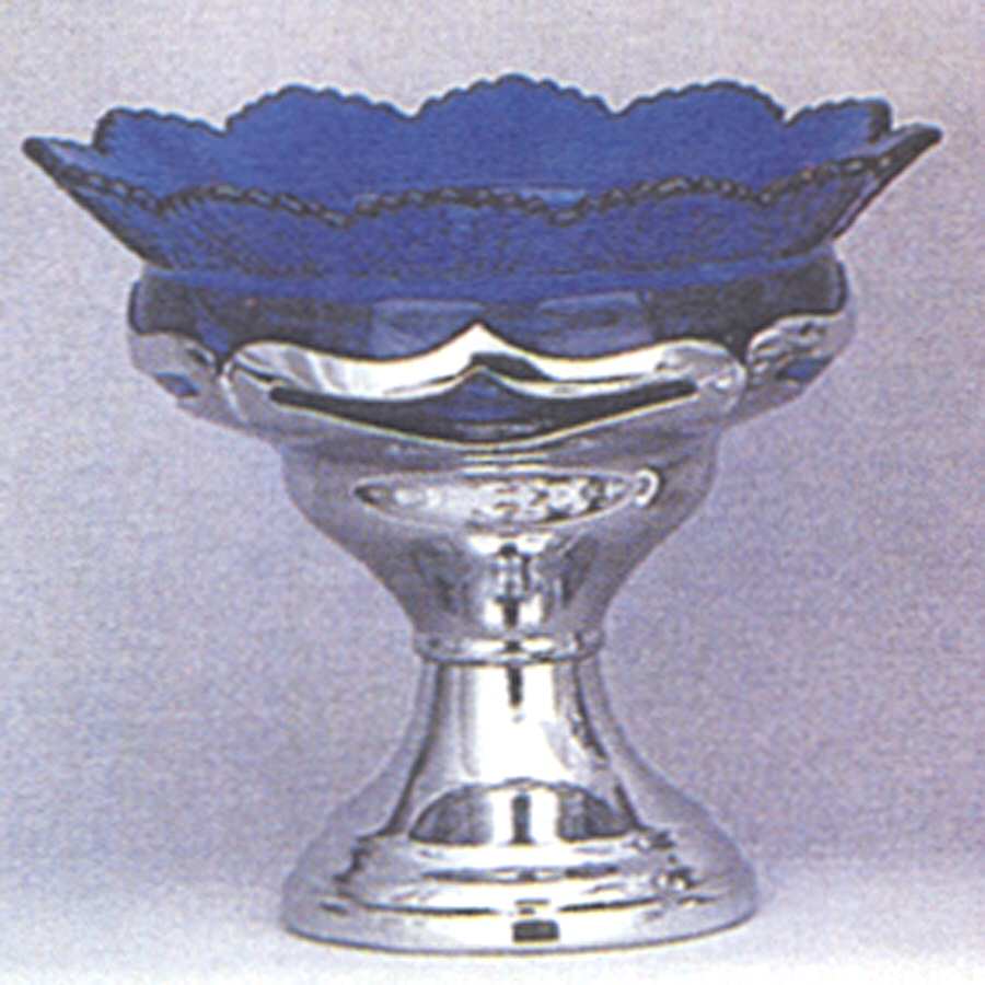 Farber Crystal (Chrome) Round Compote (Height X Width) by Farber Brothers-1