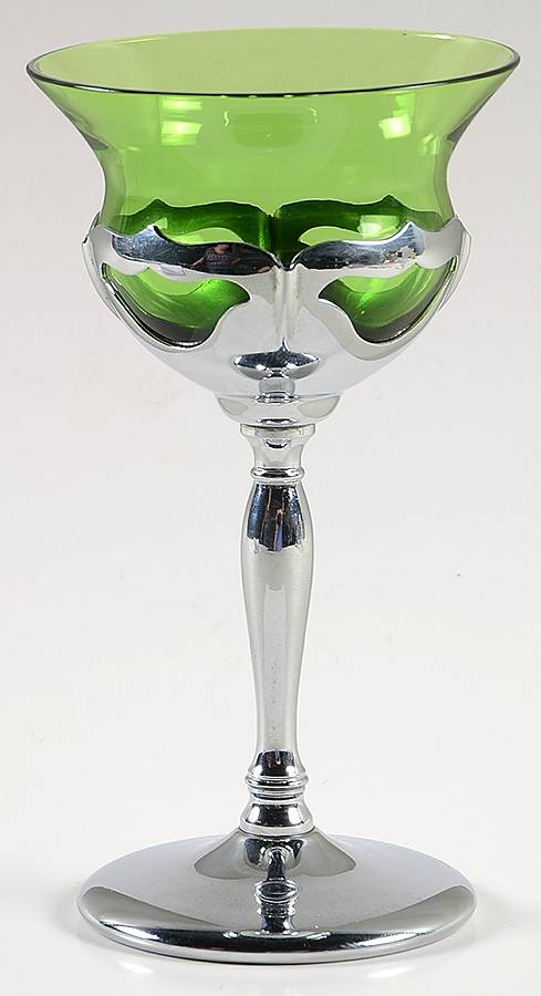 Farber Crystal (Chrome) Forest Green Liquor Cocktail by Farber Brothers-1