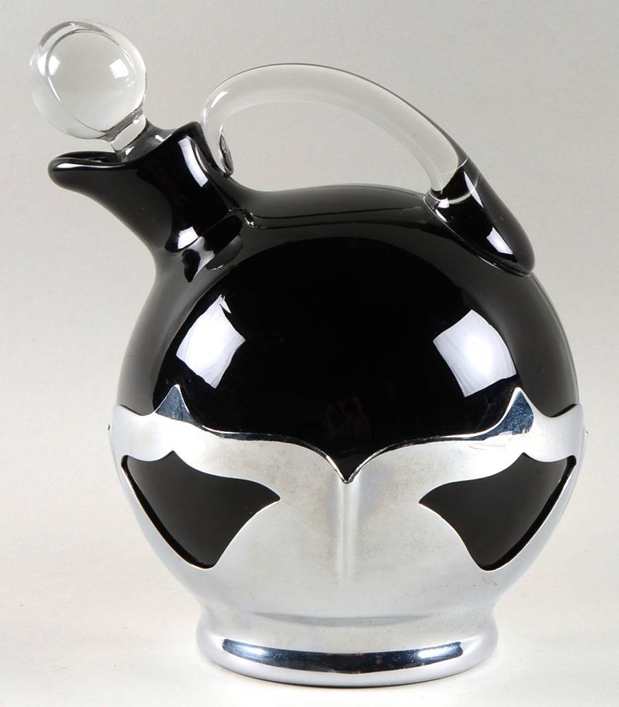 Farber Crystal (Chrome) Decanter & Stopper by Farber Brothers-1