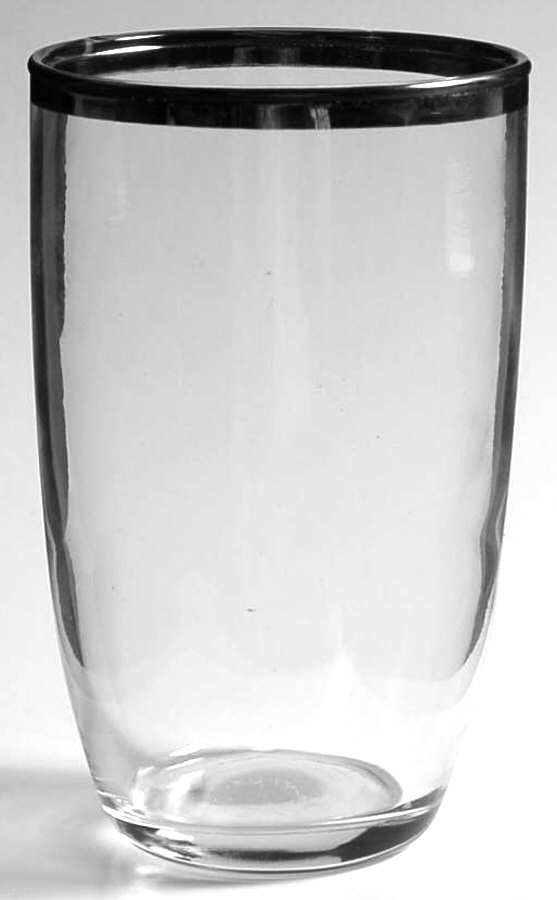 Danish Modern Platinum (Line T353, Platinum Trim) 12 Oz Flat Tumbler by Federal Glass -1