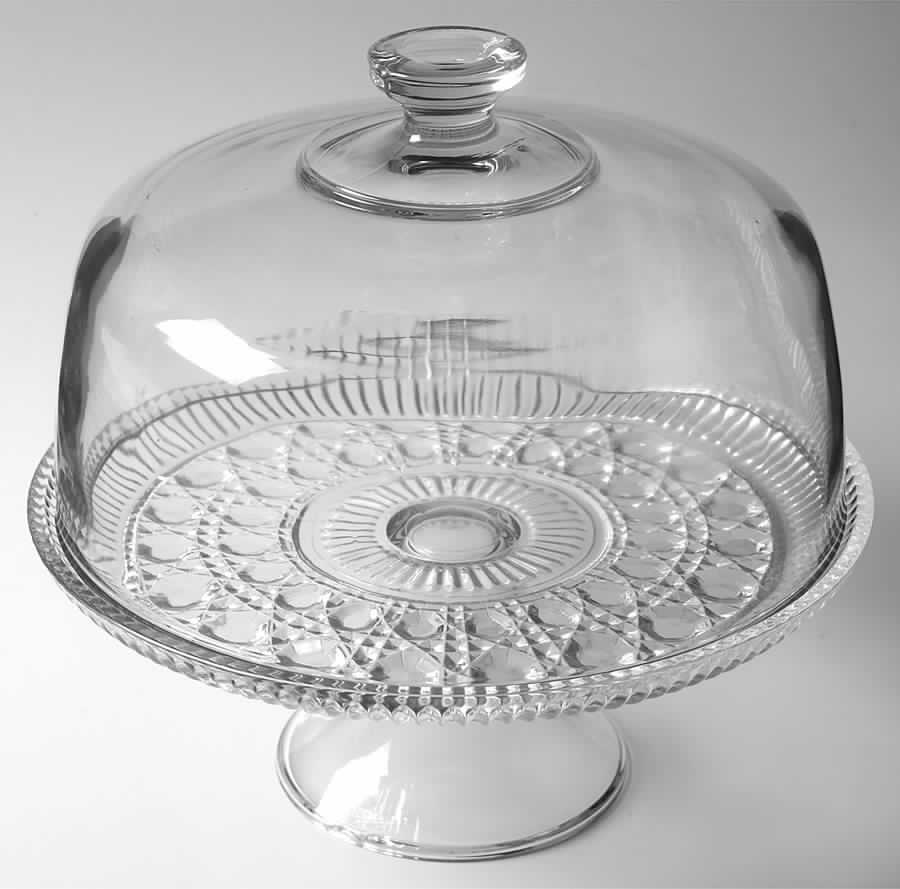 Windsor Clear Cake Plate and Glass Dome by Federal Glass -1