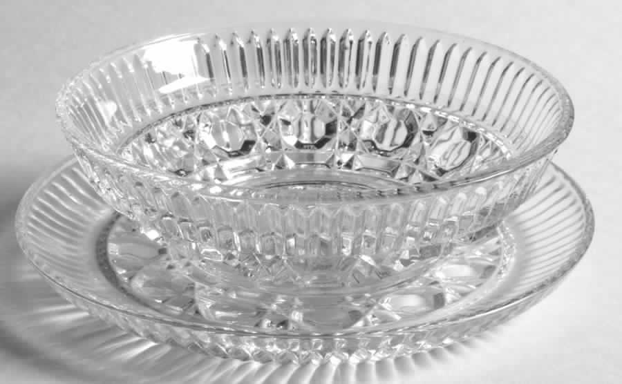 Windsor Clear Mayonnaise Bowl and Underplate by Federal Glass -1