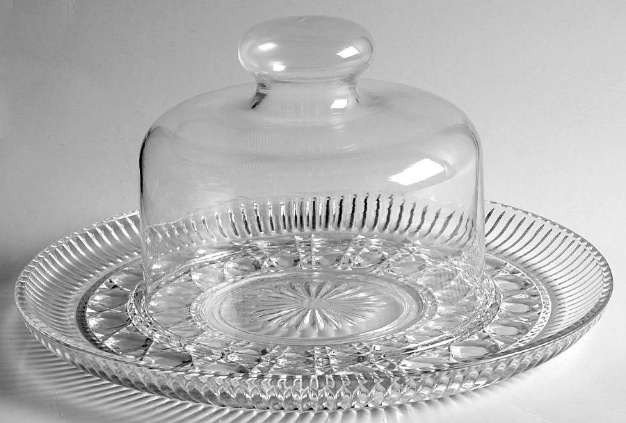 Windsor Clear Cheese Dish & Lid by Federal Glass -1