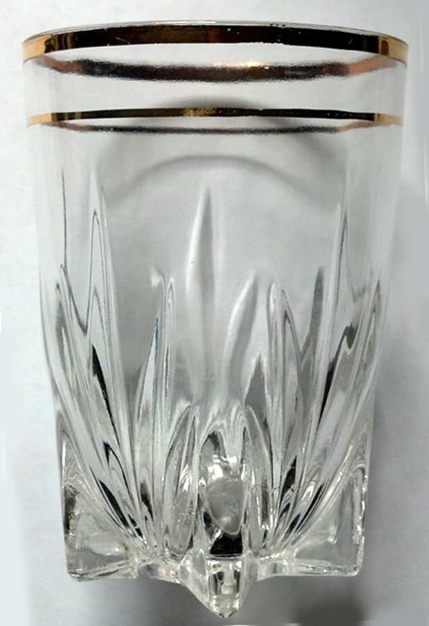 Star Gold (Gold Trim) 5 Oz Flat Tumbler by Federal Glass -1