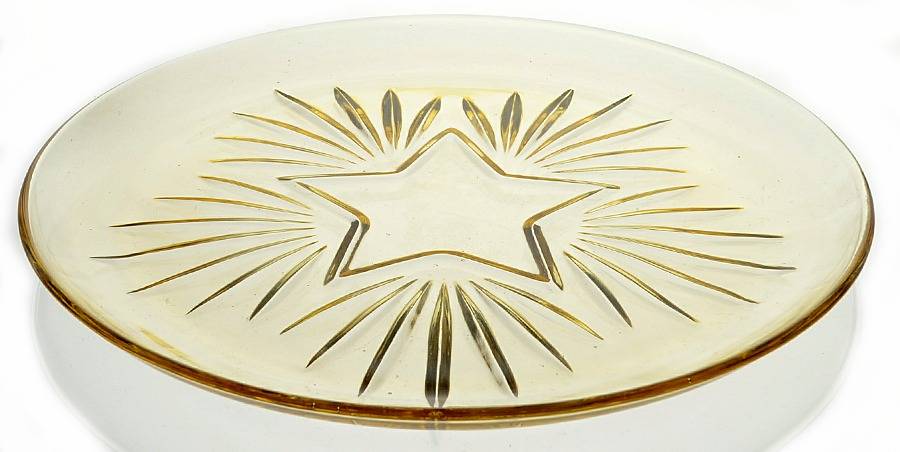 Star Amber Dinner Plate by Federal Glass -1
