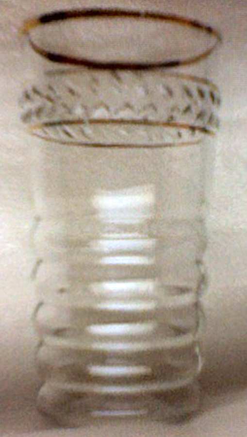 145R-Gold Trim Flat Iced Tea by Federal Glass -1
