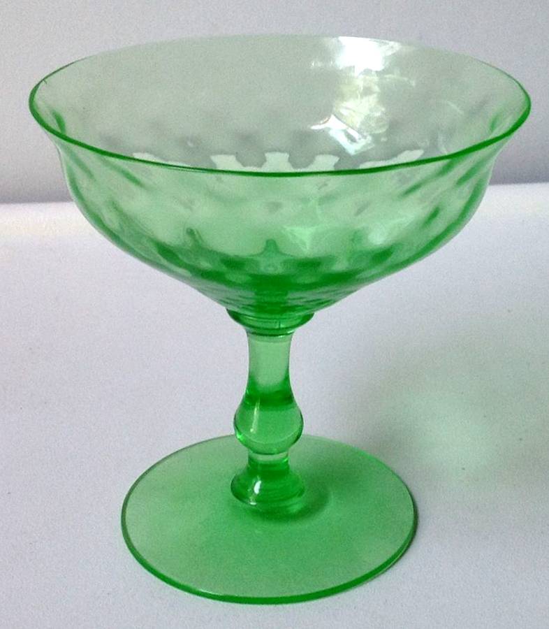 FRY1-2-GREEN (DIAMOND OPTIC) Champagne/Tall Sherbet by Fry-1