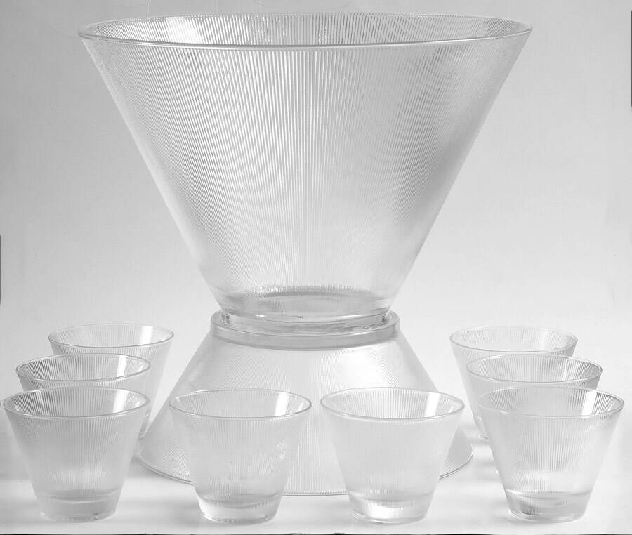 Norse (10 Piece) Punch Set (Bowl, 8 Cups, Stand) by Federal Glass -1