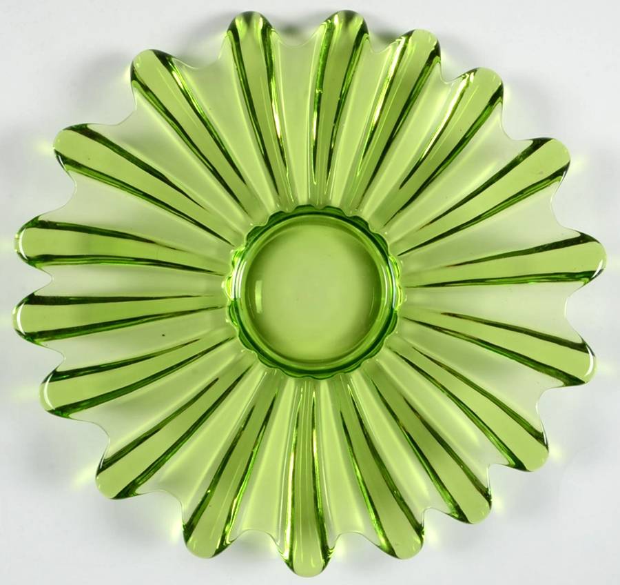 Celestial Limelight (Green) Sandwich Plate by Federal Glass -1