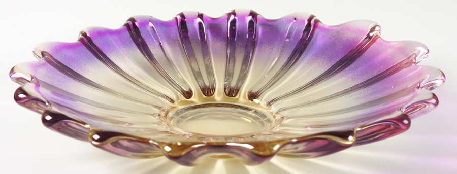 Celestial Gem-Tone (Marigold Purple Iridescent) 9" Round Bowl by Federal Glass -1