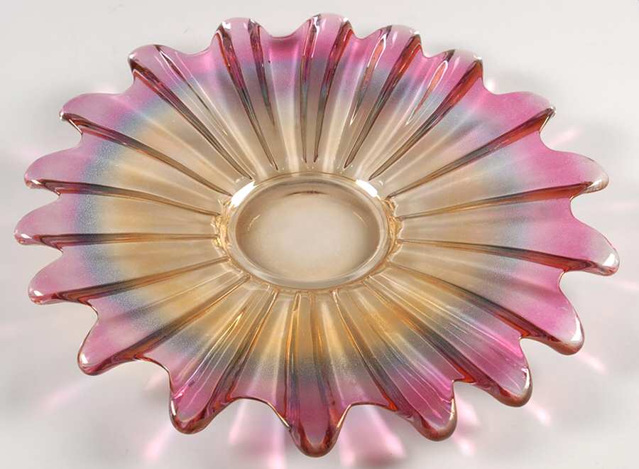 Celestial Gem-Tone (Marigold Purple Iridescent) Sandwich Plate by Federal Glass -1