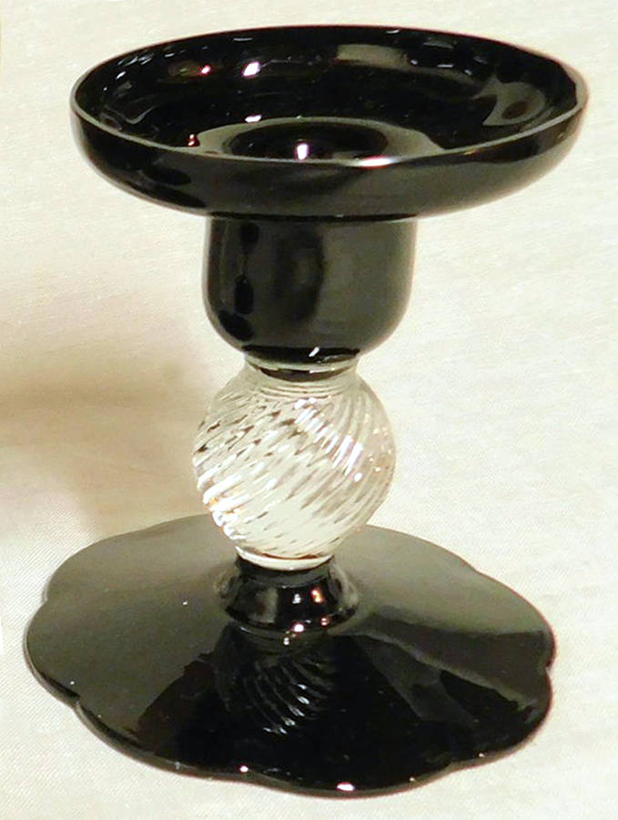 Fry51-Black-Clear Single Light Candlestick by Fry-1